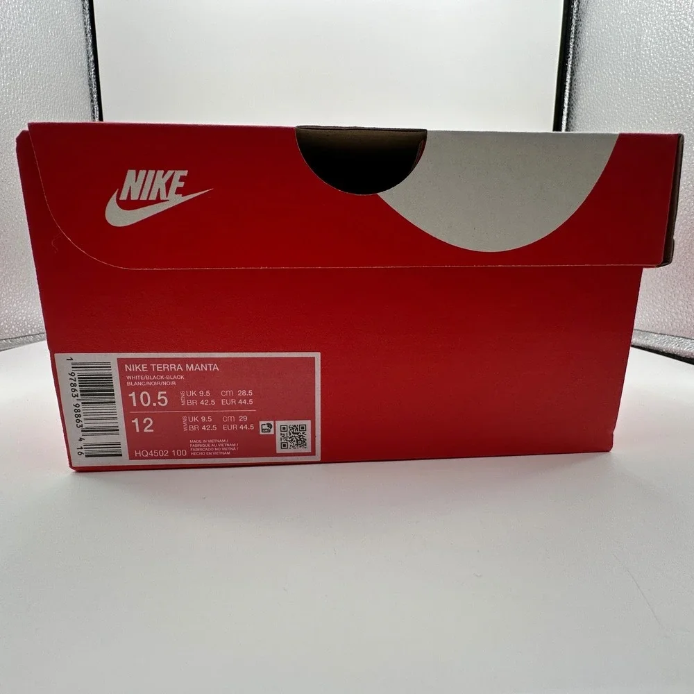 Nike Terra Manta Sneakers‎ Mens 10.5 White Black Traction Shoes HQ4502 100 NEW